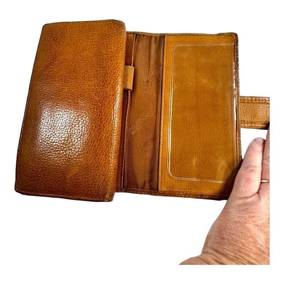 Fossil Brown Leather Wallet Bifold ID Holder Snap Closure Multiple Compartments - Picture 5 of 10